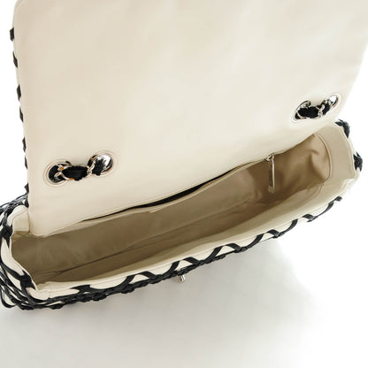 Chanel Lambskin Jumbo Canebiers Net Flap White 6 of 8