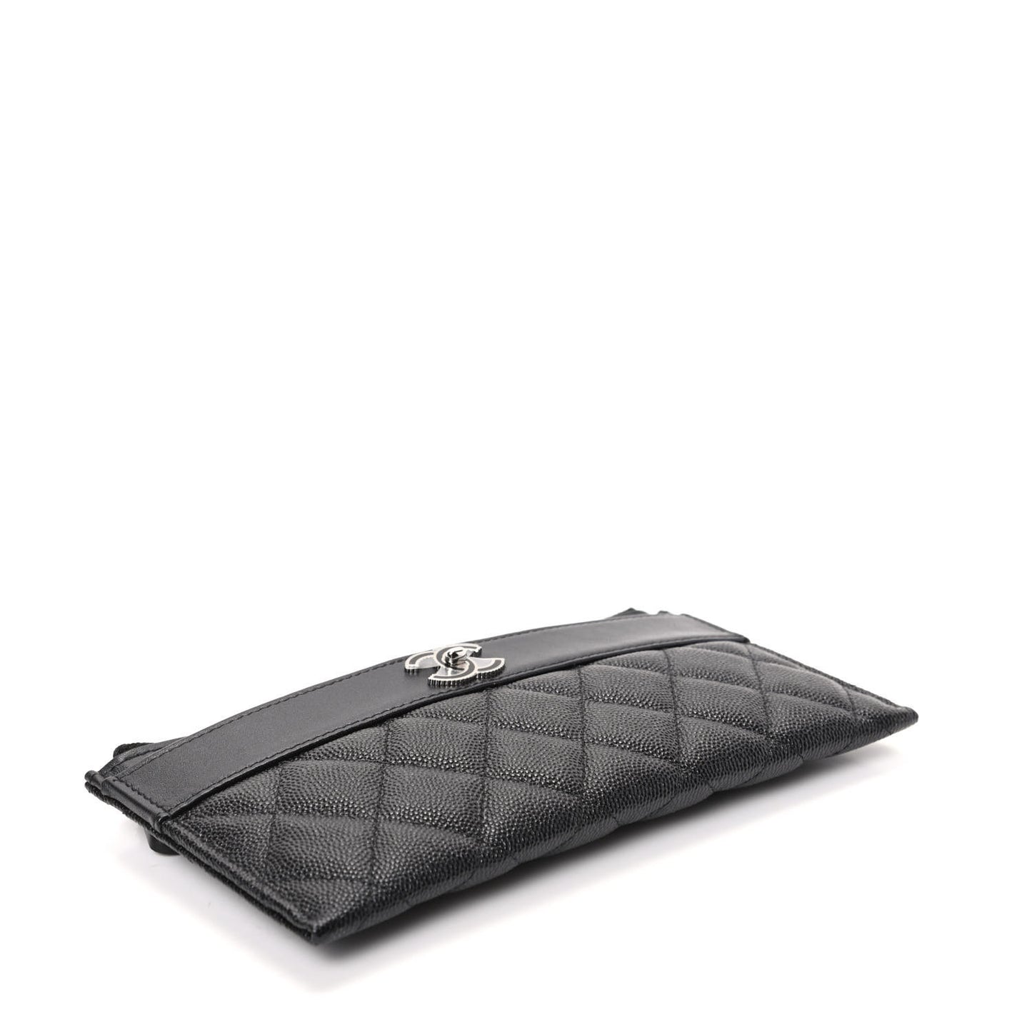 Caviar Quilted Mademoiselle Vintage Zip Pouch Black