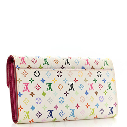 Louis Vuitton Monogram Multicolor Sarah Wallet NM White Litchi 3 of 9