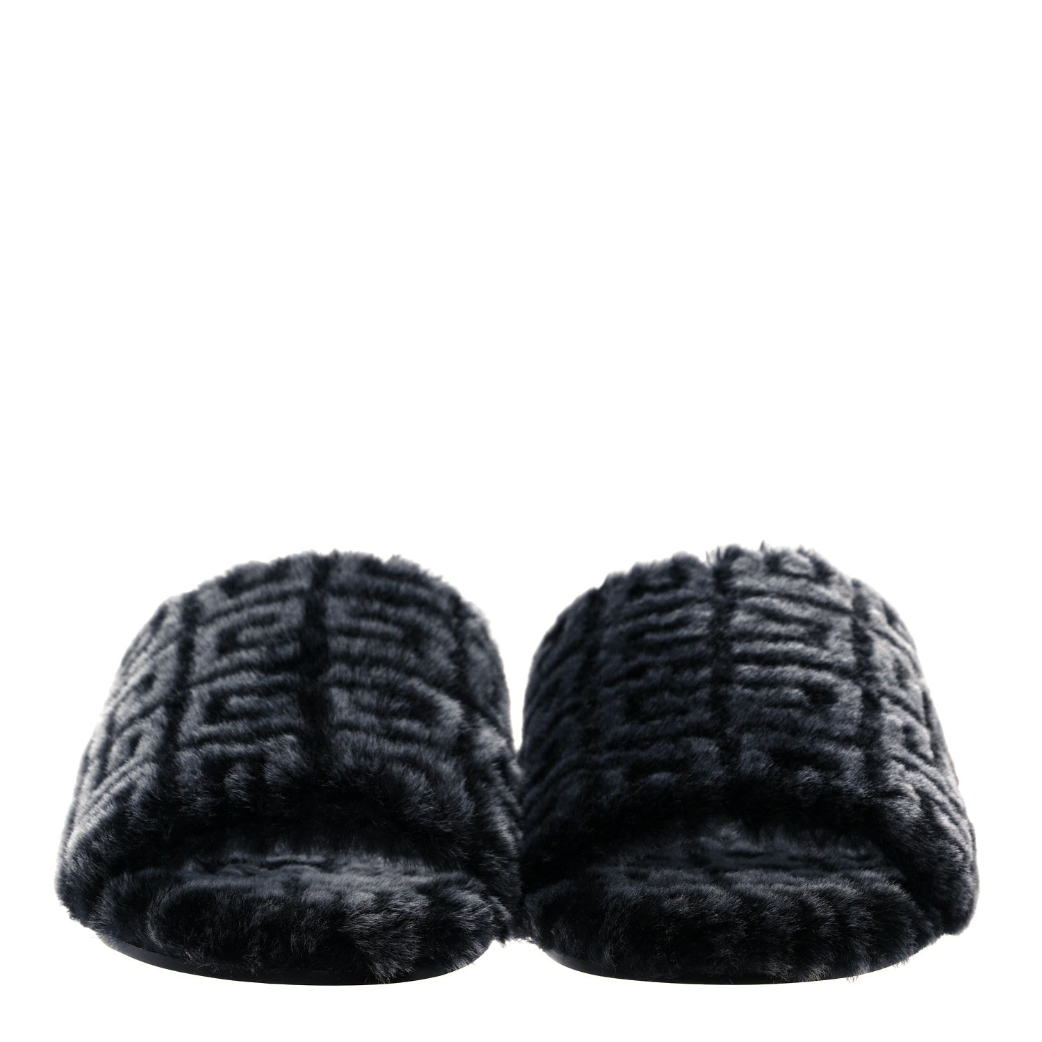 Givenchy Shearling 4G Logo Mule Slide Sandals 38.5 Black 2 of 8
