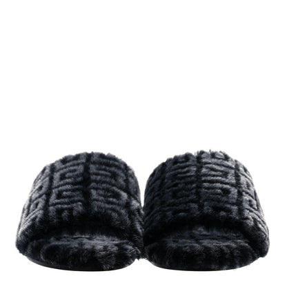 Givenchy Shearling 4G Logo Mule Slide Sandals 38.5 Black 2 of 8