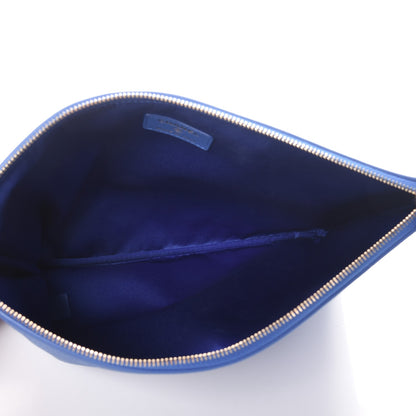 Chanel Lambskin Quilted Large Korean Garden Cosmetic Case Blue 5 of 8