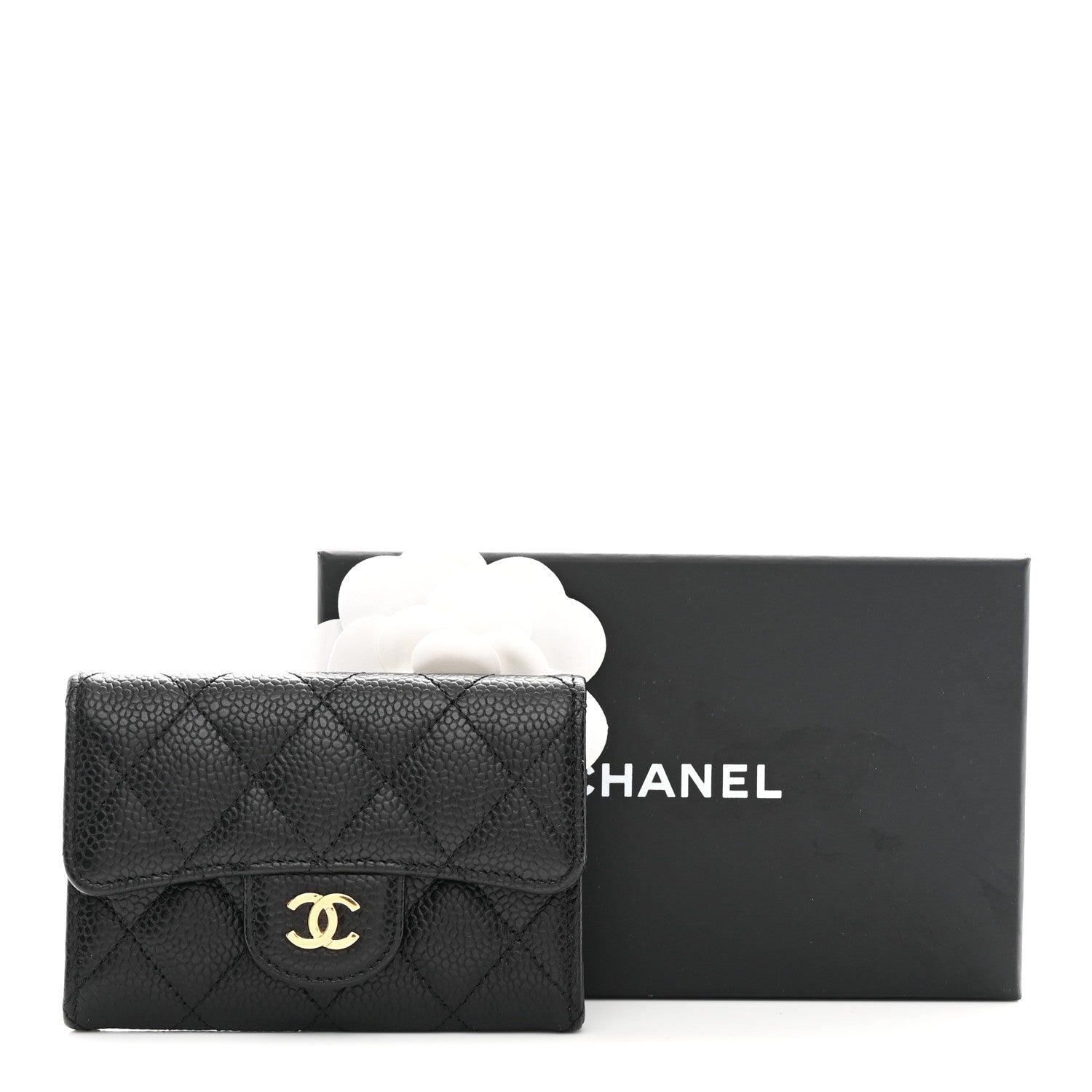 Chanel Caviar Quilted Flap Card Holder Wallet Black 9 of 9