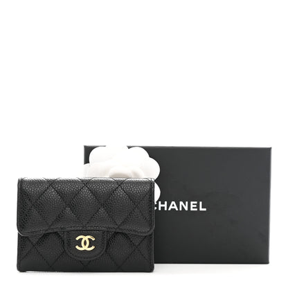 Chanel Caviar Quilted Flap Card Holder Wallet Black 9 of 9