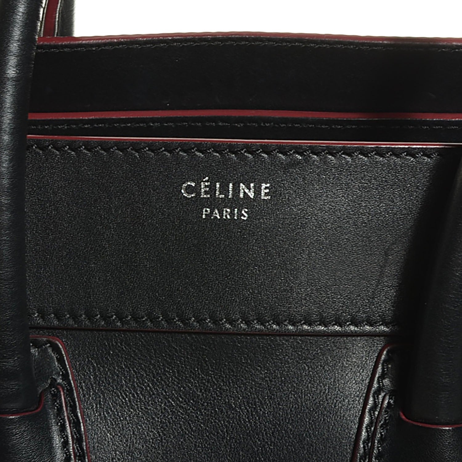 Celine Smooth Calfskin Mini Luggage Black Pink Trim 9 of 9