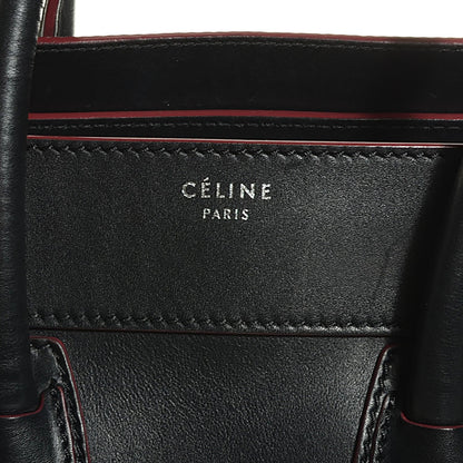 Celine Smooth Calfskin Mini Luggage Black Pink Trim 9 of 9