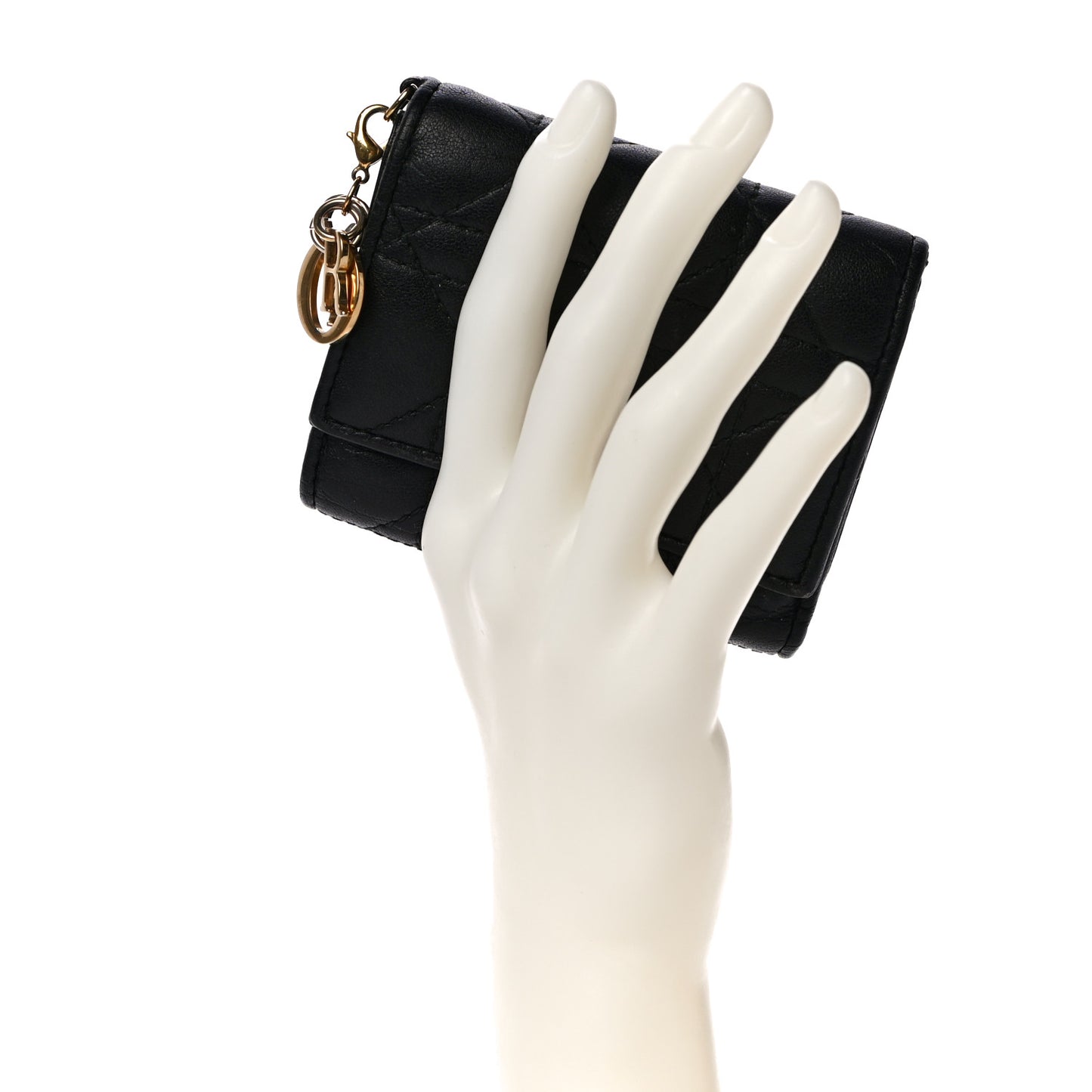 Lambskin Cannage Lady Dior Lotus Wallet Black