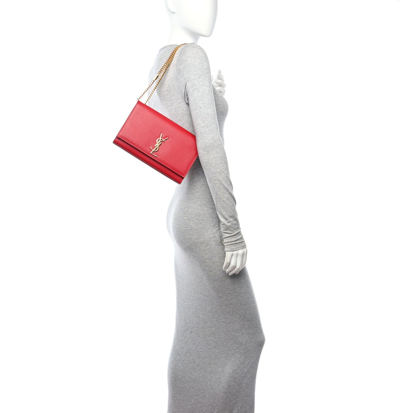 Grain De Poudre Medium Monogram Kate Satchel Red