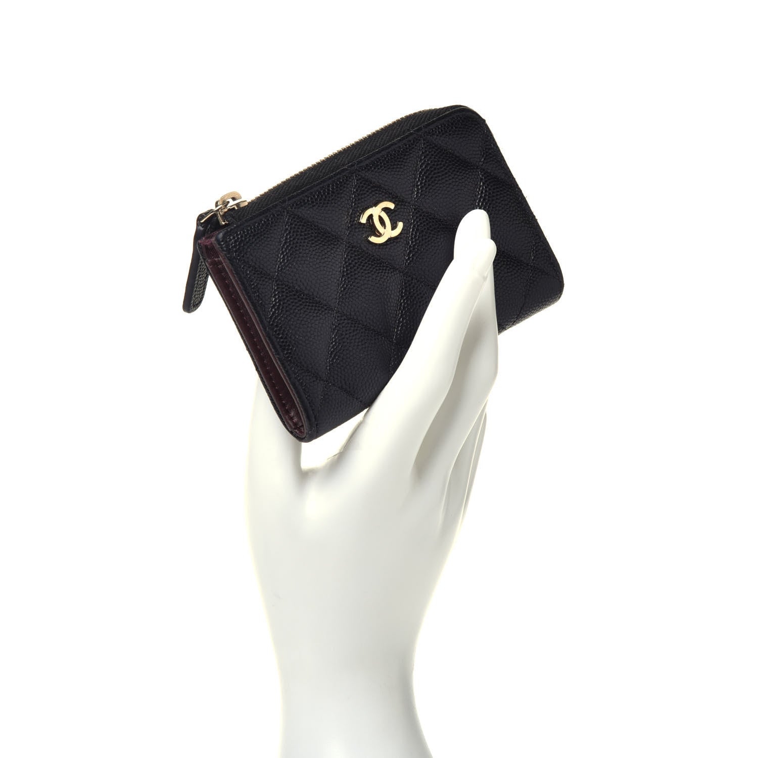 Chanel Caviar Quilted Zipped Key Holder Case Black 2 of 7