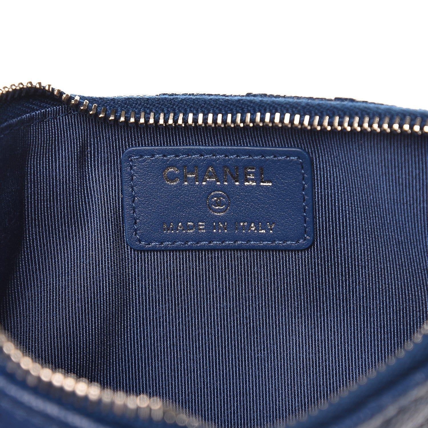 Chanel Caviar Quilted Classic Flat Wallet Pouch Blue 5 of 8