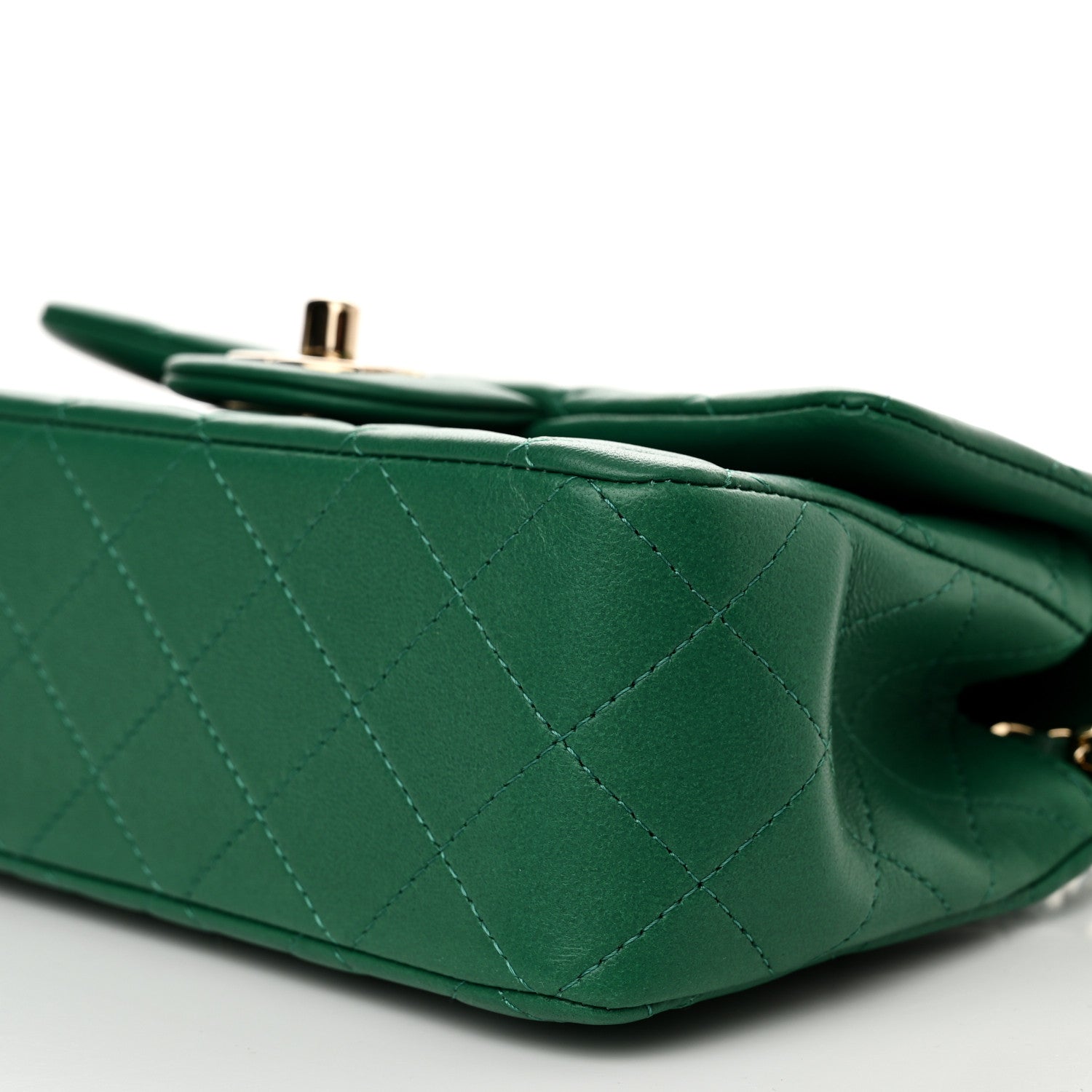 Chanel Lambskin Quilted Mini Top Handle Rectangular Flap Green 10 of 10