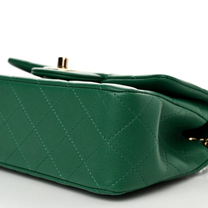 Chanel Lambskin Quilted Mini Top Handle Rectangular Flap Green 10 of 10
