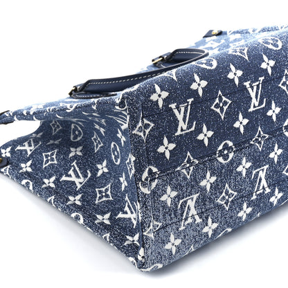 Louis Vuitton Monogram Jacquard Denim Onthego MM Bleu 8 of 10