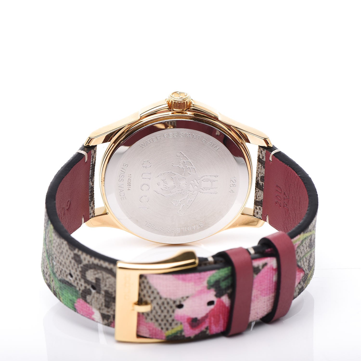 Gucci Stainless Steel Canvas 38mm G-Timeless Supreme GG Blooms Quartz Watch Brown 5 of 8