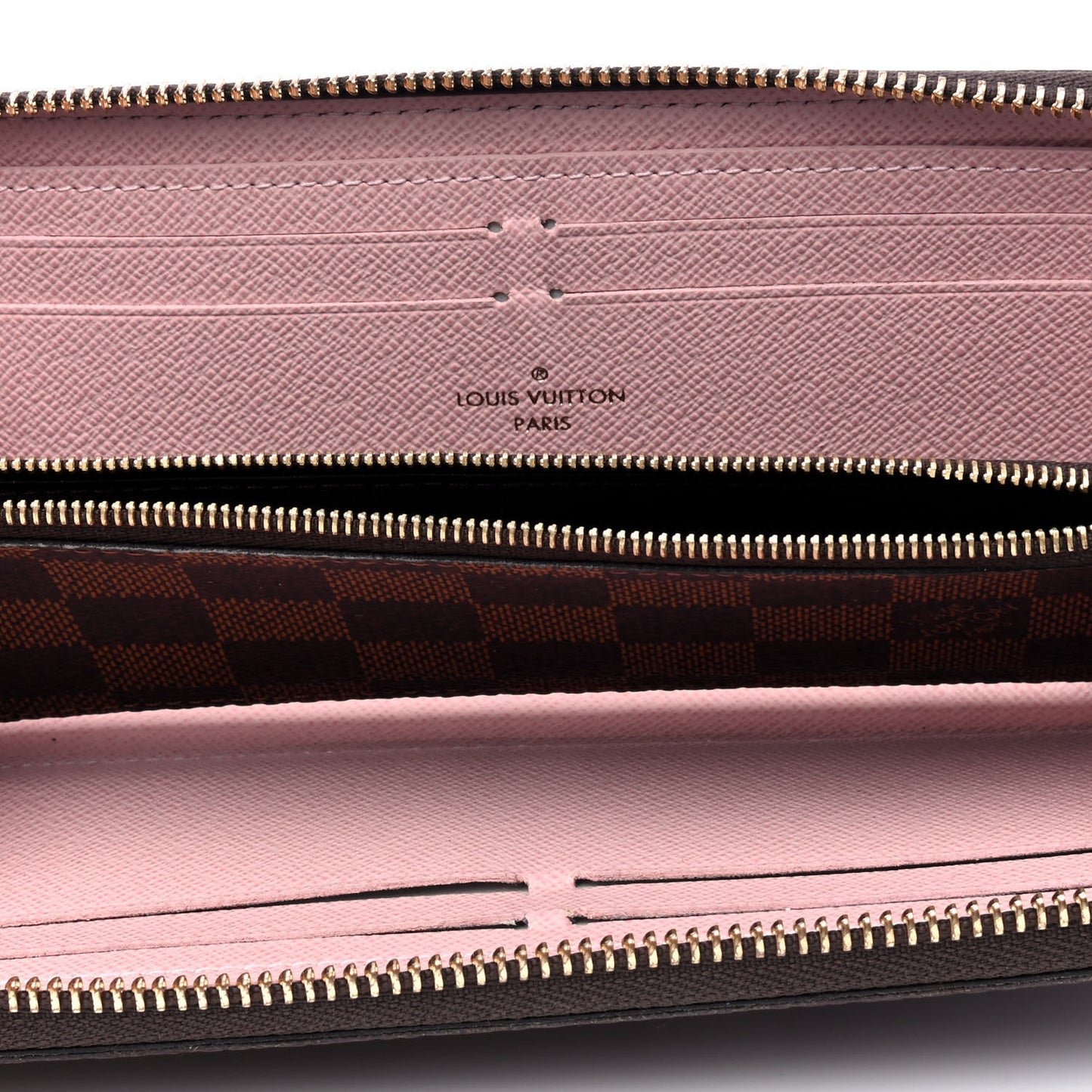 Damier Ebene Clemence Wallet Rose Ballerine