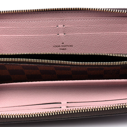 Louis Vuitton Damier Ebene Clemence Wallet Rose Ballerine 3 of 4