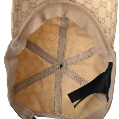 Gucci Cotton Monogram GG Web Baseball Hat Beige 4 of 4