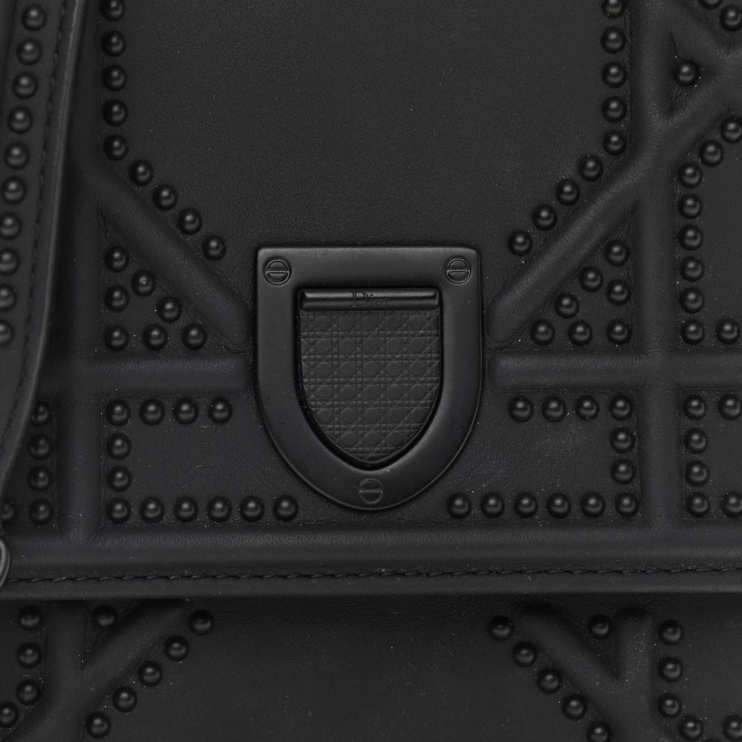 Ultra Matte Calfskin Studded Vertical Diorama Black