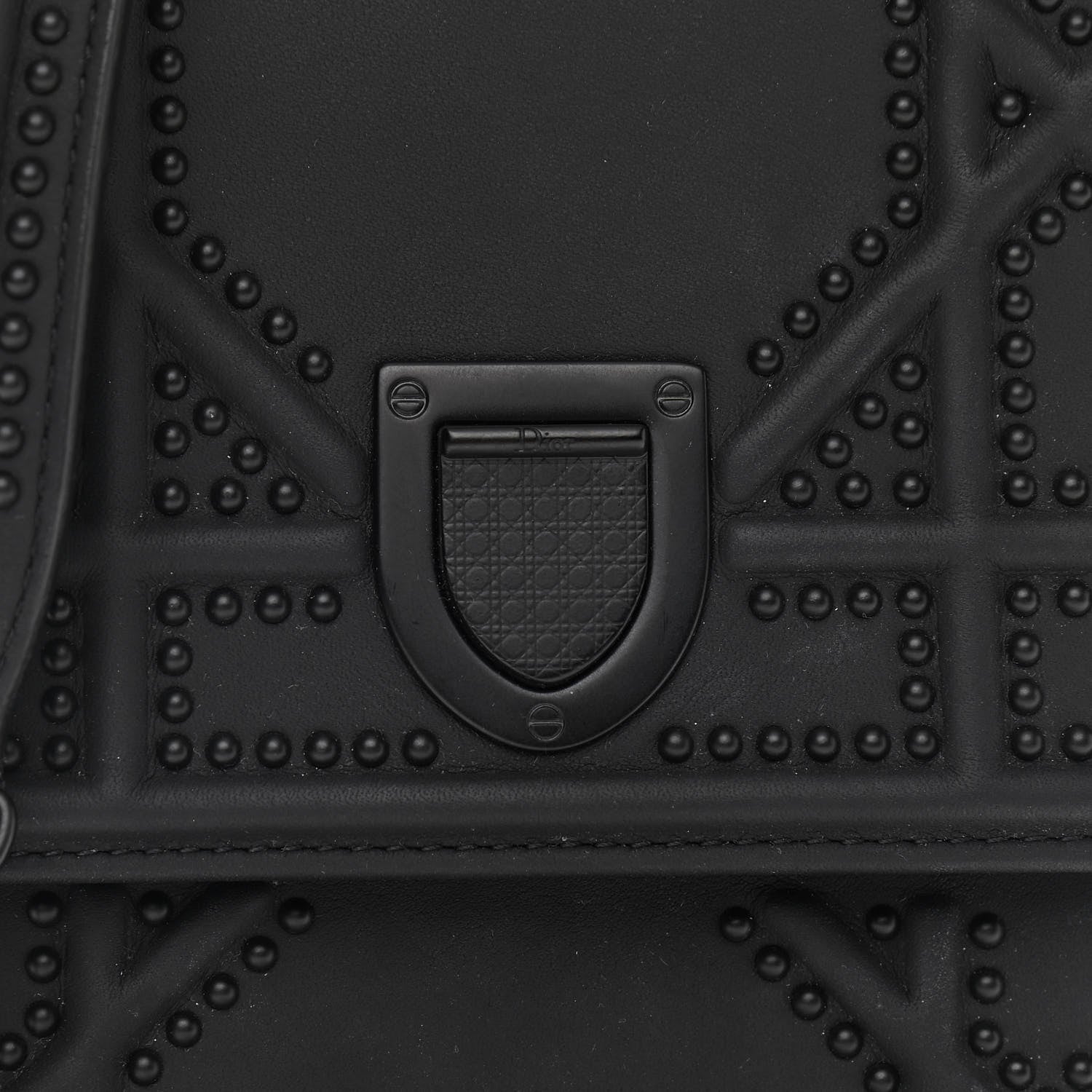 Christian Dior Ultra Matte Calfskin Studded Vertical Diorama Black 7 of 9