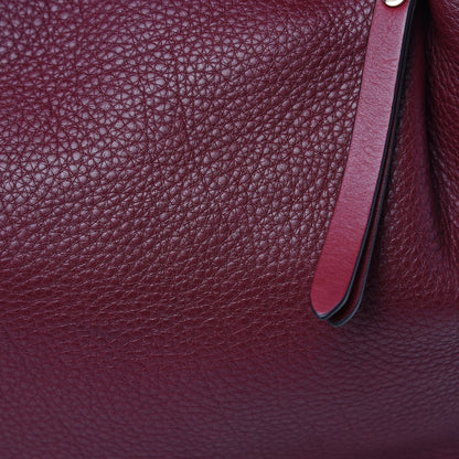 Burberry Grainy Calfskin House Check Medium Maidstone Burgundy Red 12 of 13