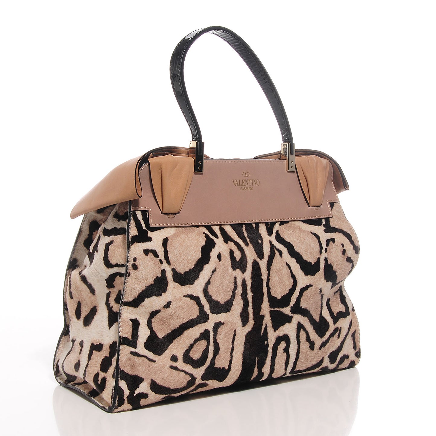 Calf Hair Leopard Print Aphrodite Bow Satchel