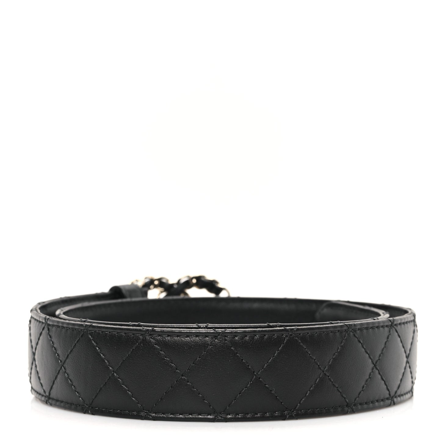 Calfskin Quilted CC Chain Belt 70 28 Black
