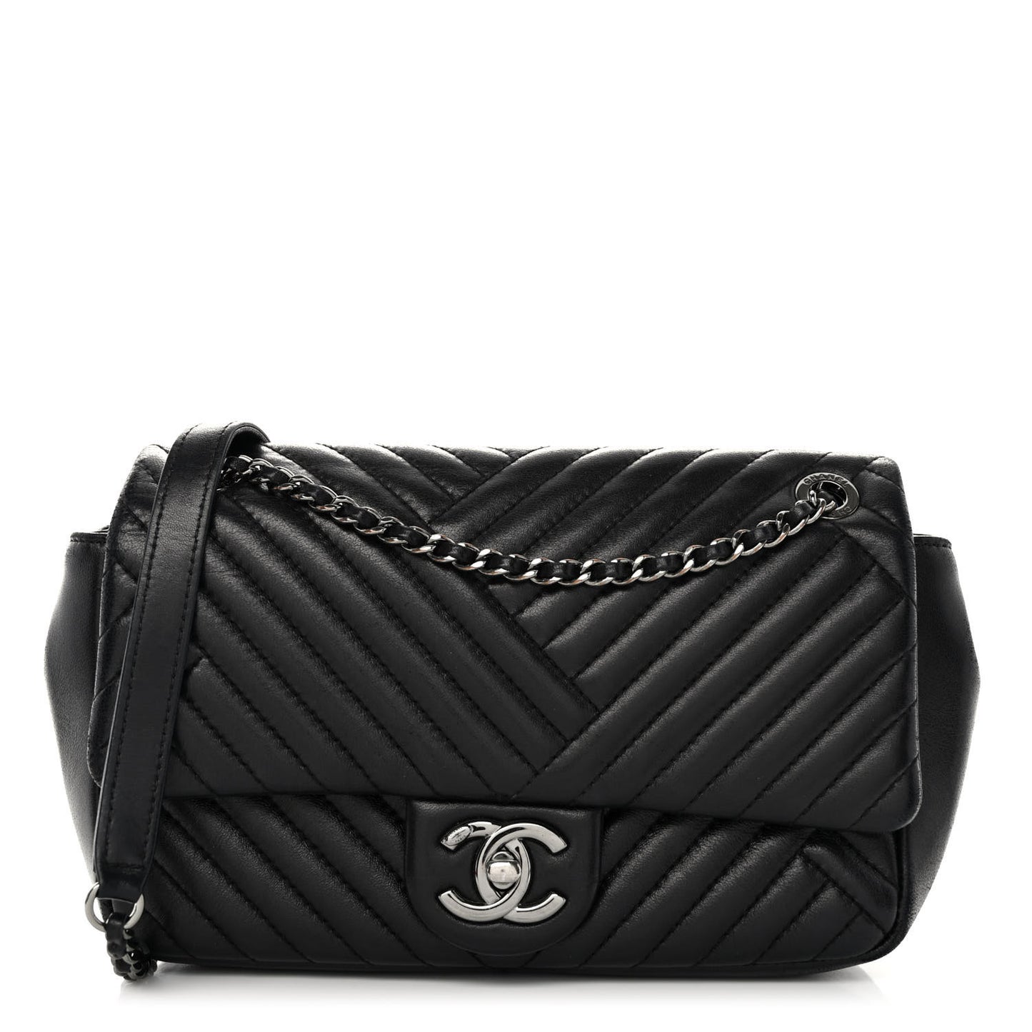 Lambskin Small CC Crossing Flap Black