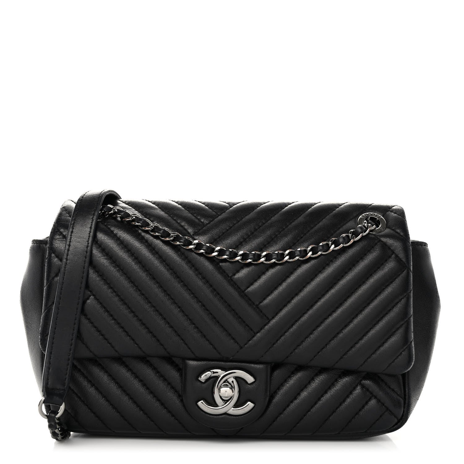 Chanel Lambskin Small CC Crossing Flap Black 1 of 10