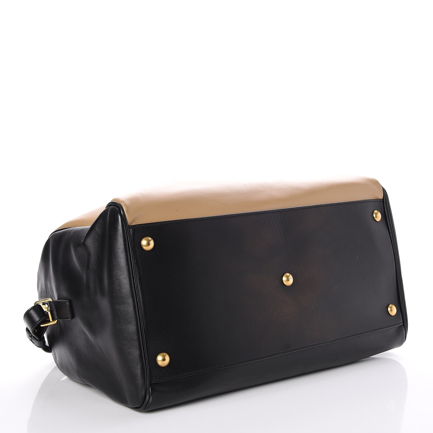Saint Laurent Smooth Calfskin Bi-Color Duffle 12 Beige Black 4 of 7