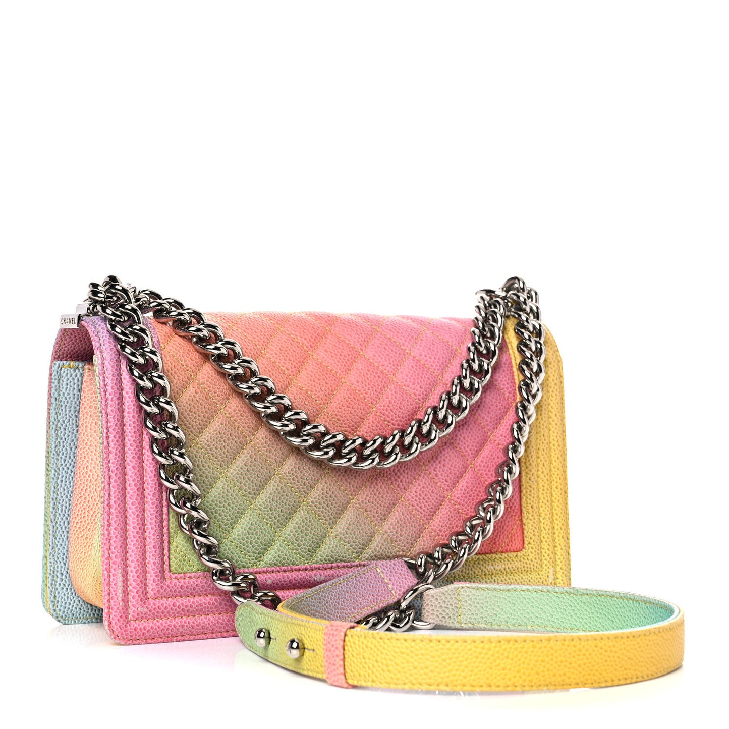 Caviar Quilted Medium Cuba Rainbow Boy Flap Multicolor