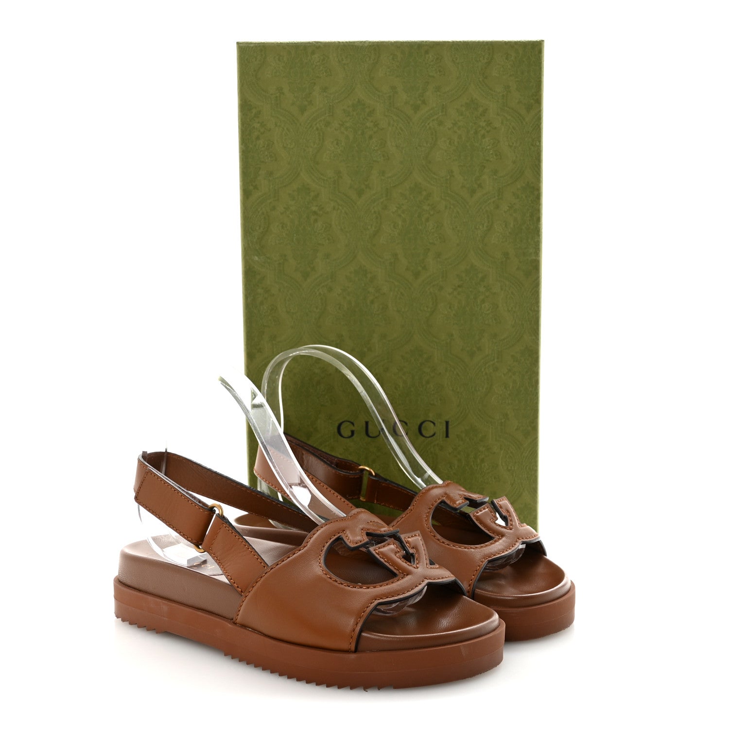 Gucci Cosmos Softy Calfskin Interlocking G Slingback Sandals 38.5 Cuir 9 of 9