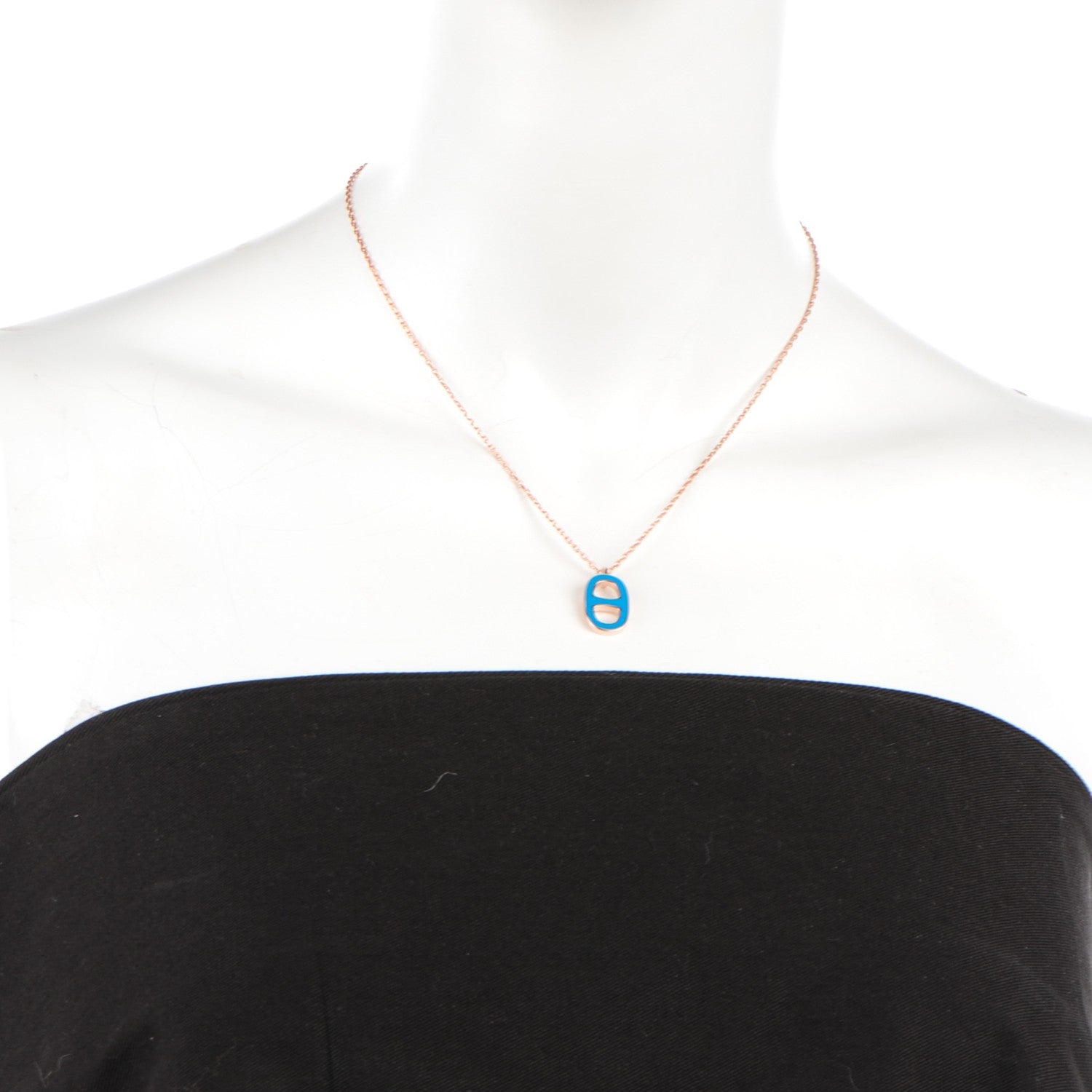 Hermes Laquered Iliade Pendant Necklace Bleu Paradis 2 of 5