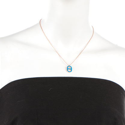 Hermes Laquered Iliade Pendant Necklace Bleu Paradis 2 of 5