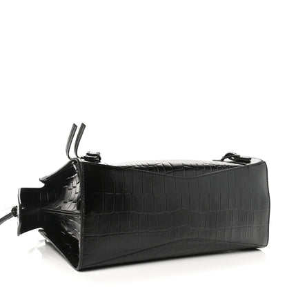 Balenciaga Semi Shiny Calfskin Crocodile Embossed Neo Classic Black Hardware S City Black 4 of 9