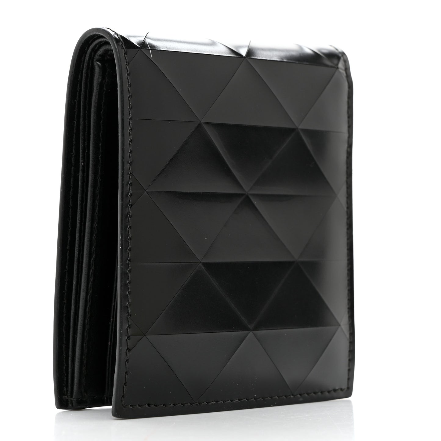 Spazzolato Triangle Patterned Wallet Black
