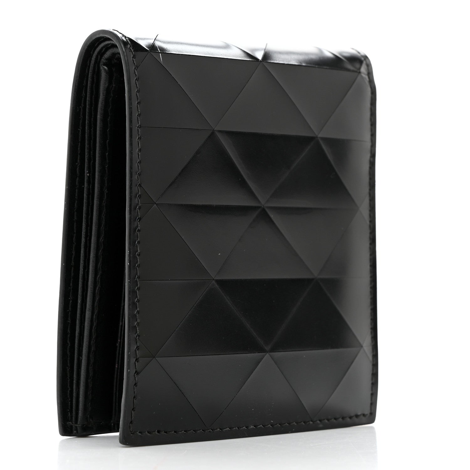 Prada Spazzolato Triangle Patterned Wallet Black 3 of 7