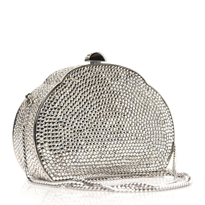 Judith Leiber Swarovski Crystal Minaudiere Clutch Silver 3 of 10