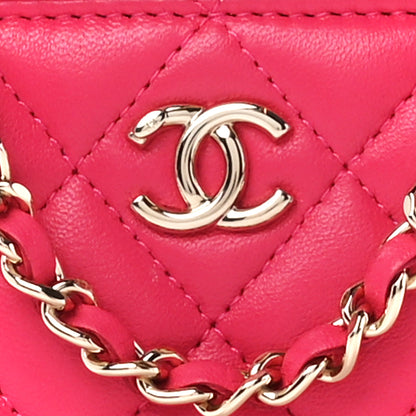 Chanel Lambskin Quilted Trendy Small Vanity Case With Chain Dark Pink 9 of 12