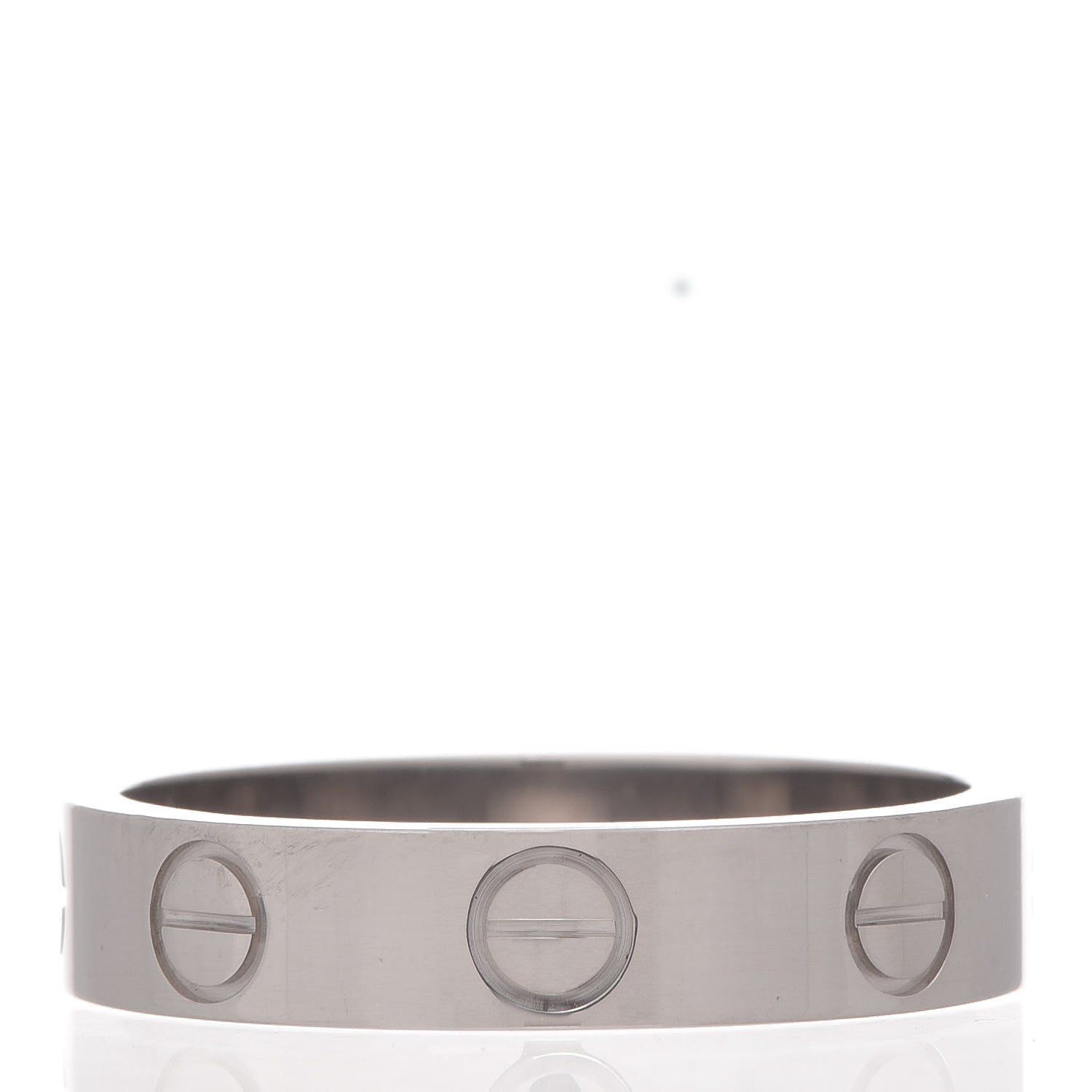 Cartier 18K White Gold 3.5mm LOVE Wedding Band Ring 48 4.5 3 of 5