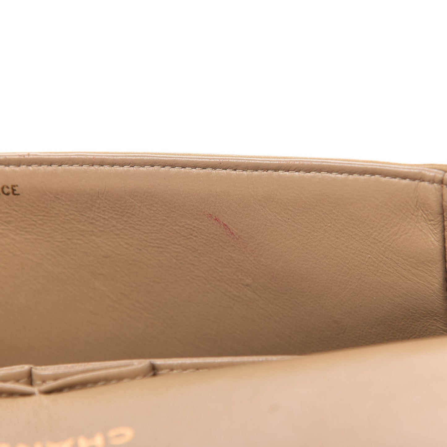 Lambskin Quilted Medium Double Flap Beige