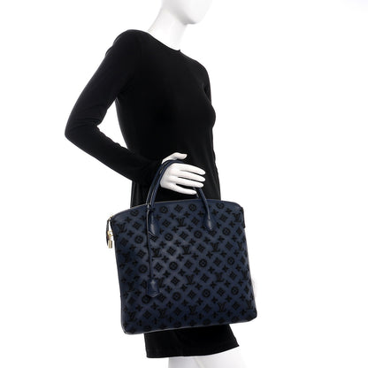 Louis Vuitton Monogram Addiction Vertical Lockit MM Blue 2 of 7