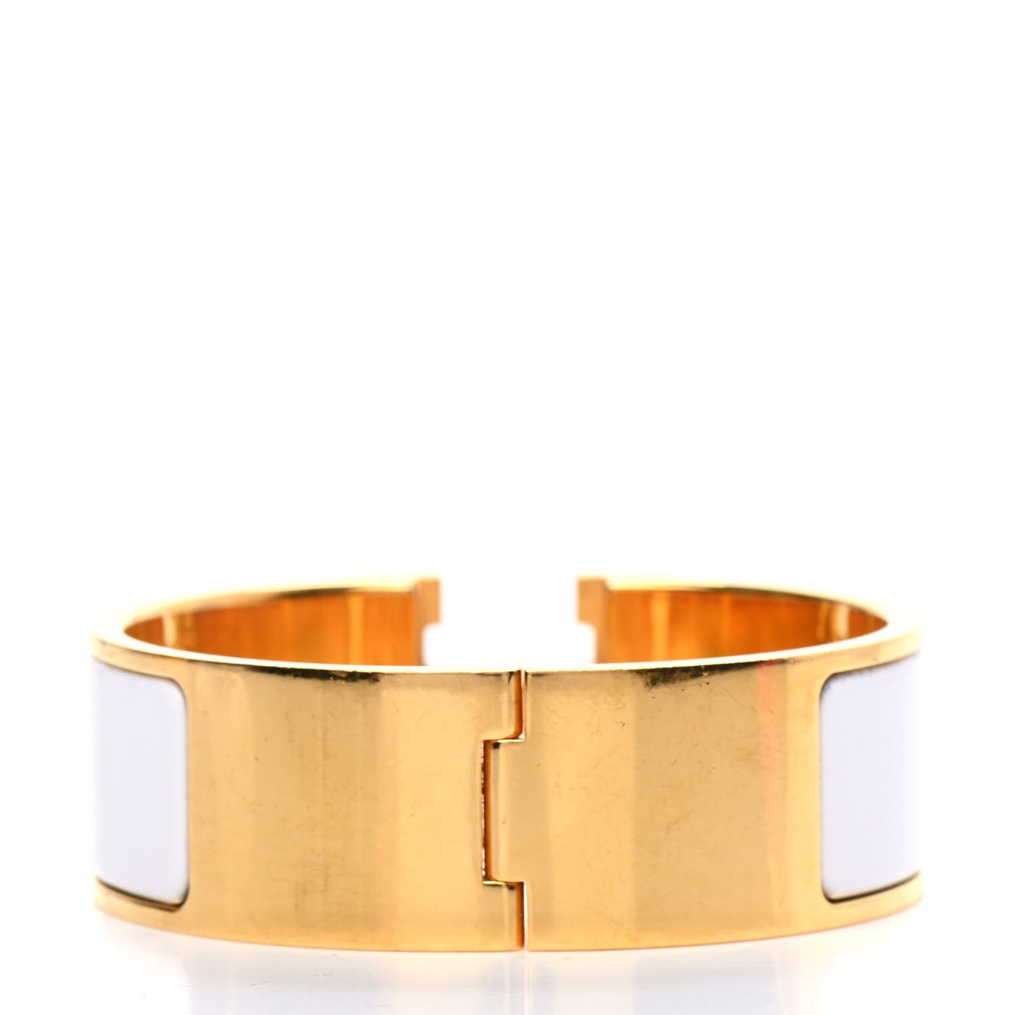 Enamel Wide Clic Clac H Bracelet PM White
