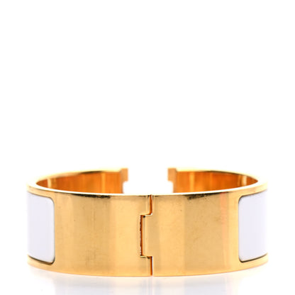 Hermes Enamel Wide Clic Clac H Bracelet PM White 3 of 4