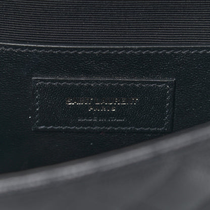 Saint Laurent Grain De Poudre Textured Mixed Matelasse Triquilt Small Monogram Satchel Black 6 of 11