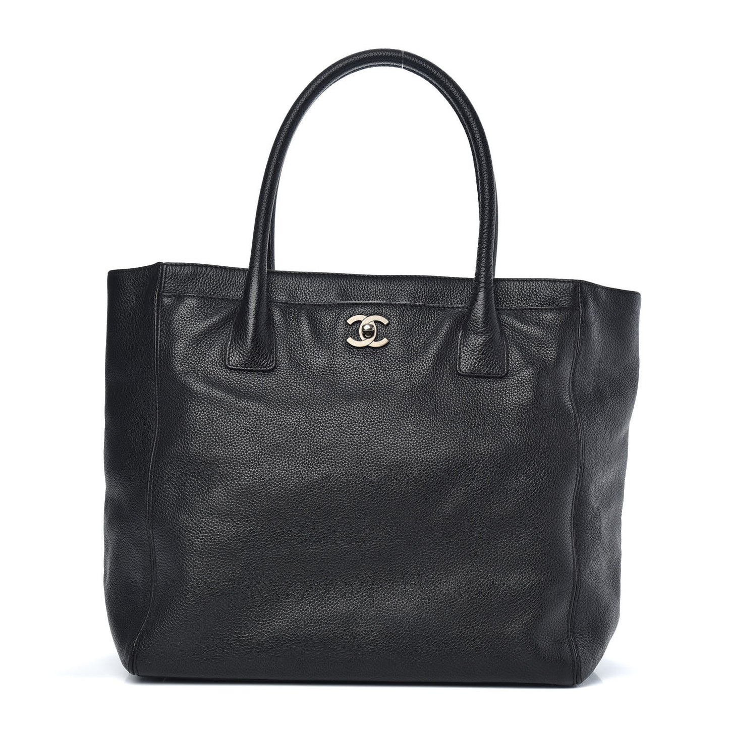 Calfskin Tall Cerf Tote Black