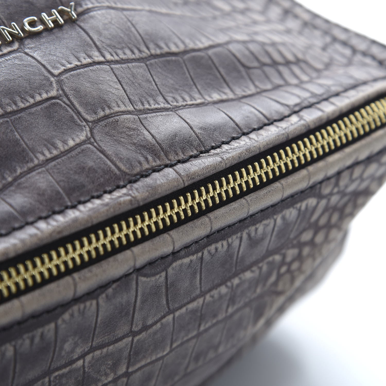 Givenchy Calfskin Crocodile Embossed Mini Pandora Grey 11 of 13