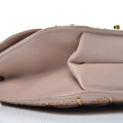 Christian Dior Lambskin Cannage Studded Large Dioraddict Flap Bag Nude 8 of 10