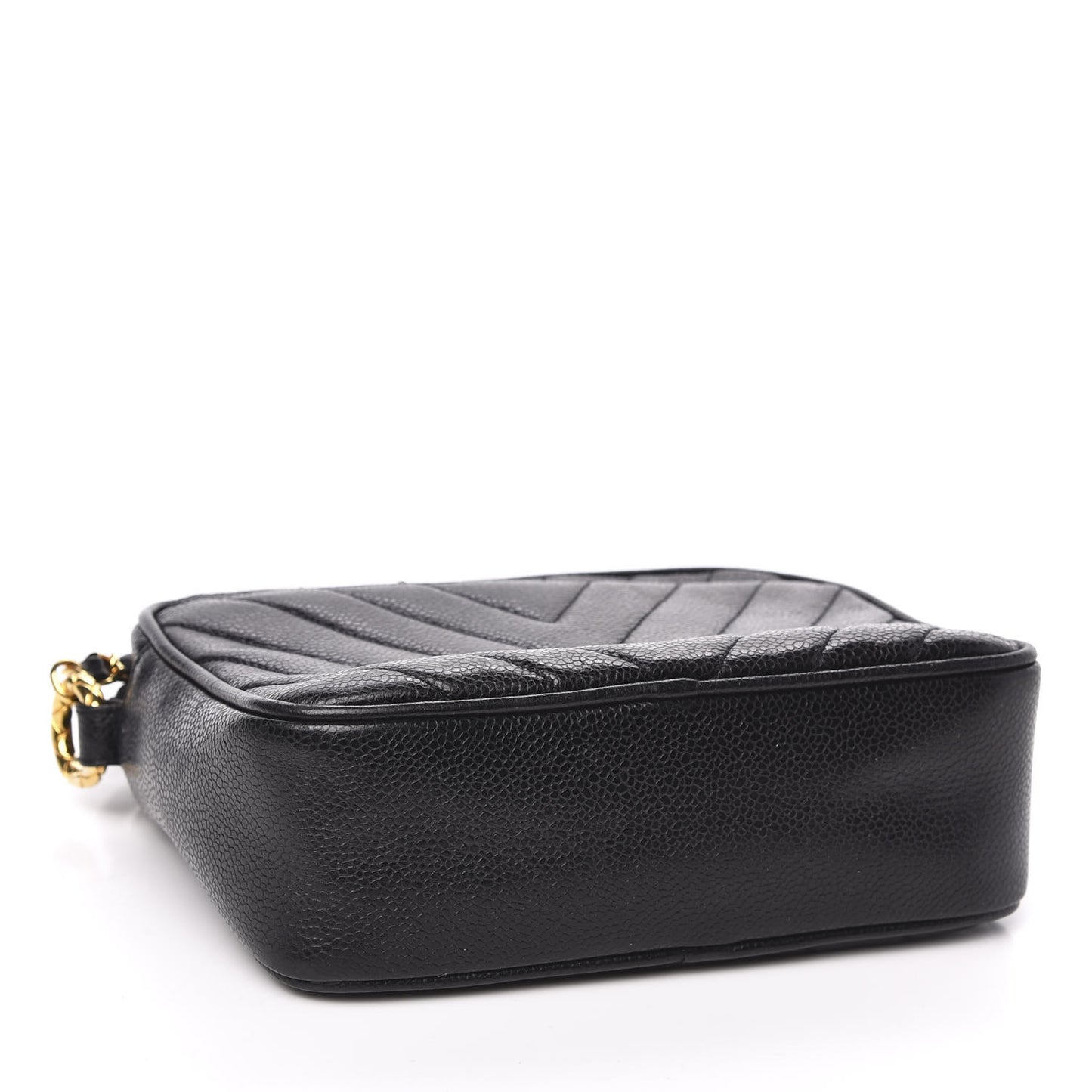 Caviar Chevron Quilted Camera Case Black