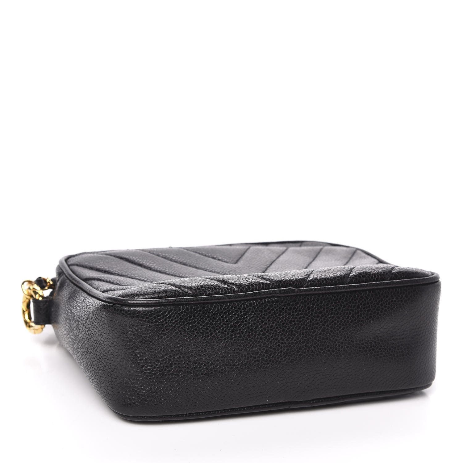 Chanel Caviar Chevron Quilted Camera Case Black 3 of 10