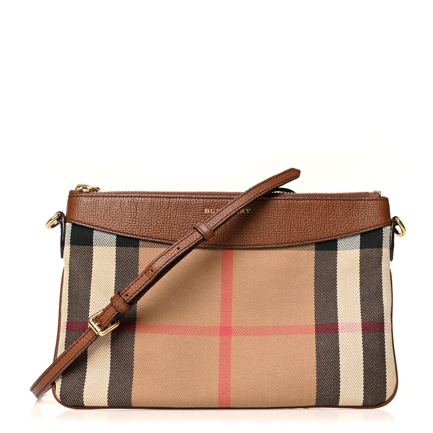 House Check Derby Peyton Crossbody Clutch Bag Tan